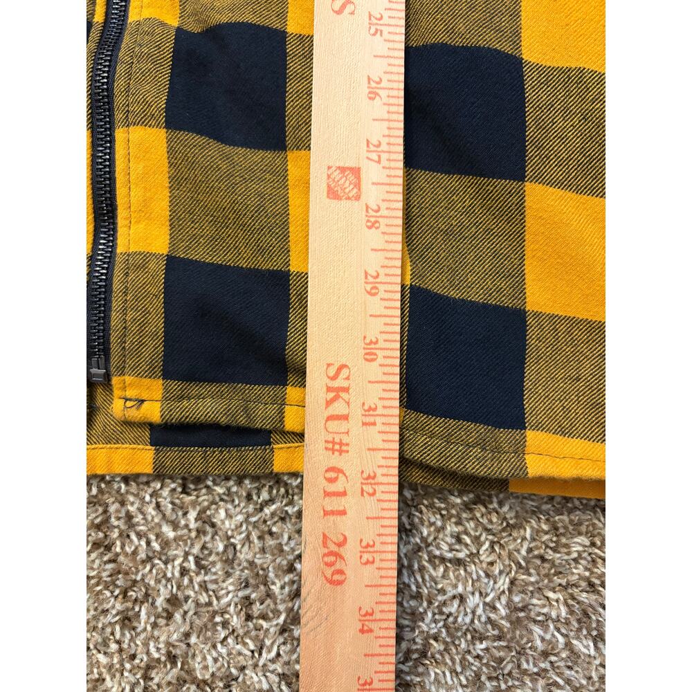 Vans x Independent Trucks Collection Zip Up Plaid Flannel Size XL Black Yellow - Picture 8 of 9